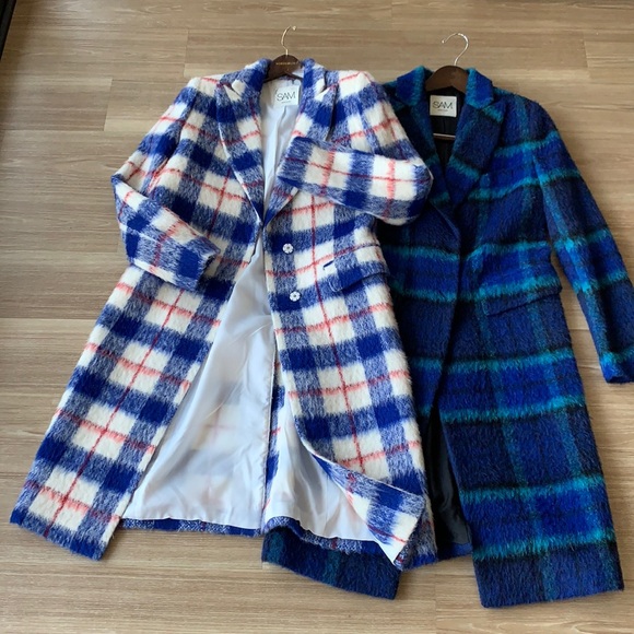 SAM New York brushed wool multicolored plaid women’s size small coat - Picture 12 of 17